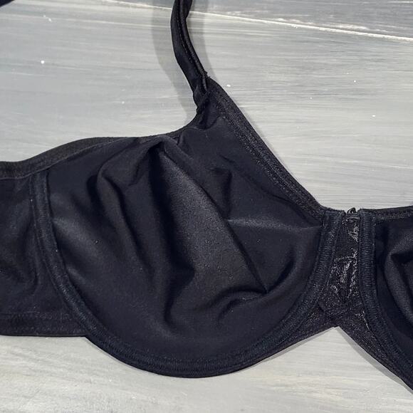 Vintage Sears Bra Underwire Black Floral 38C - Picture 7 of 9